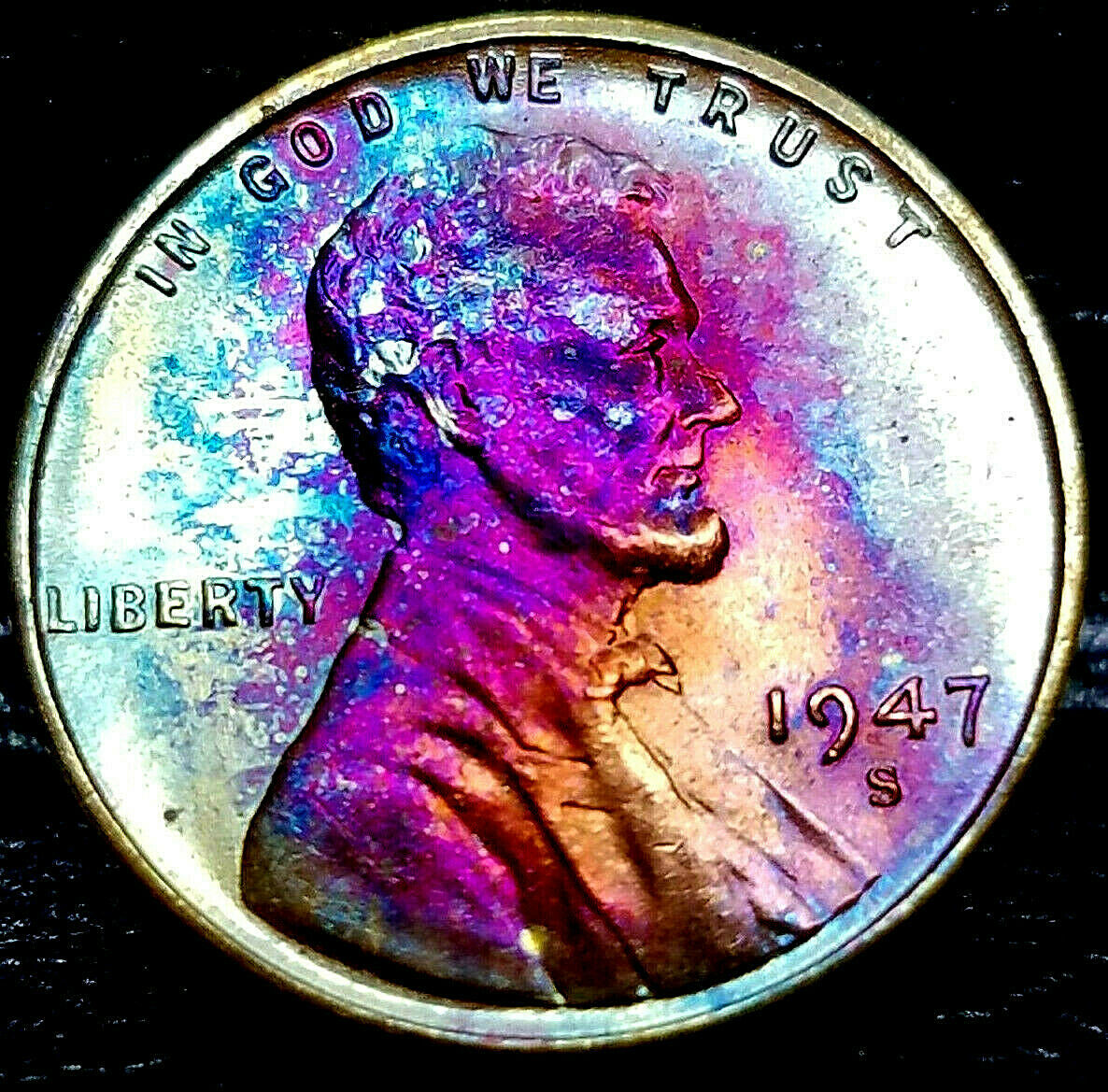 1947-S Lincoln  Cent  Toned  Ms Gem++  $4.25 + 000  283946156526   bdoubrava12012 (1).jpg