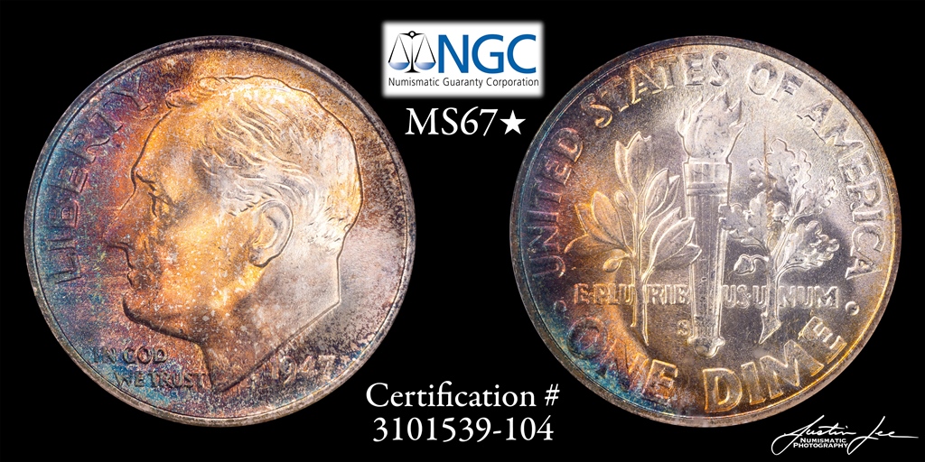 1947 S Roosevelt Dime NGC MS 67 Star Small Black.jpg
