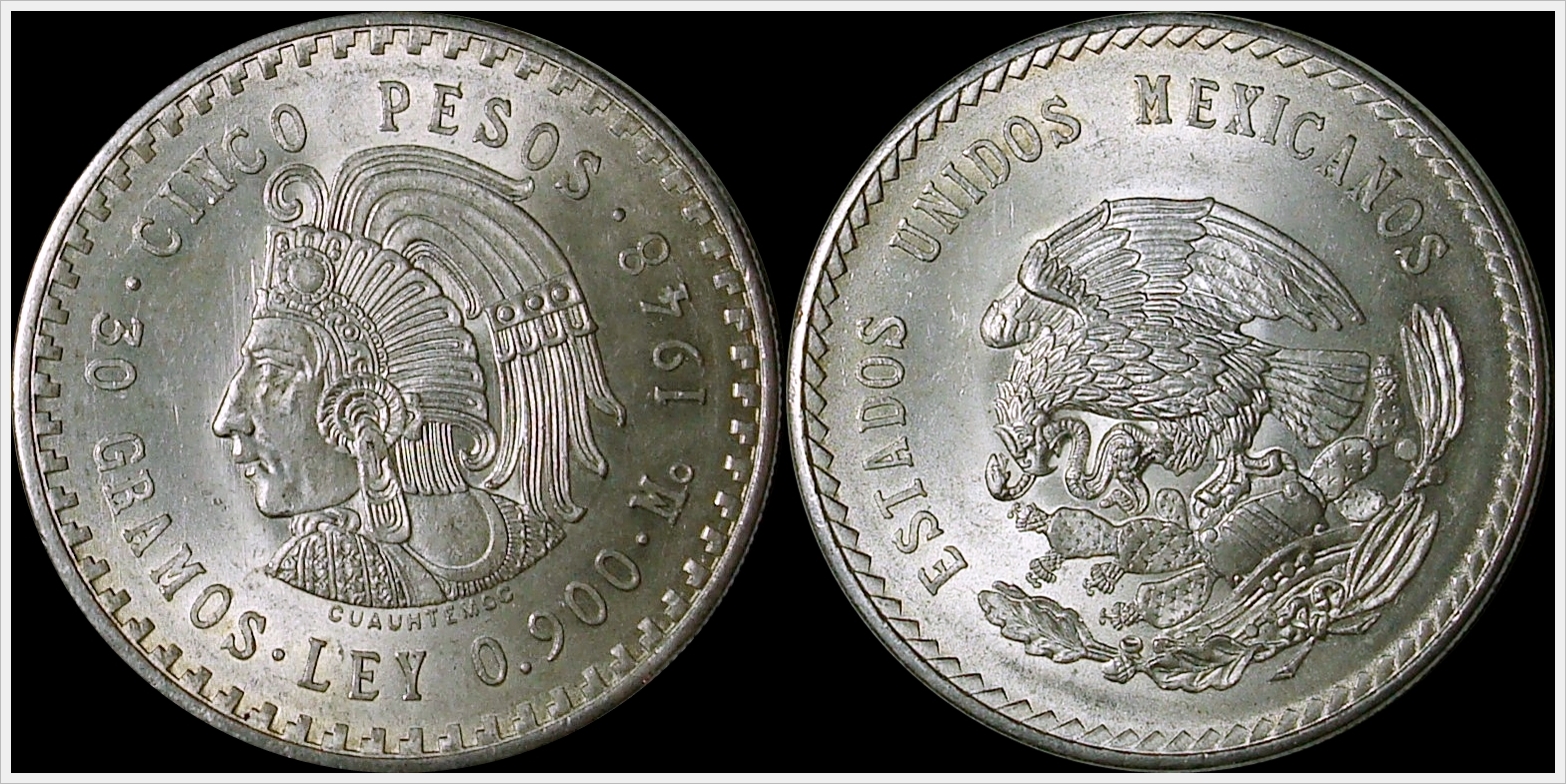 1948 5 Peso Cuauhtemoc.jpg