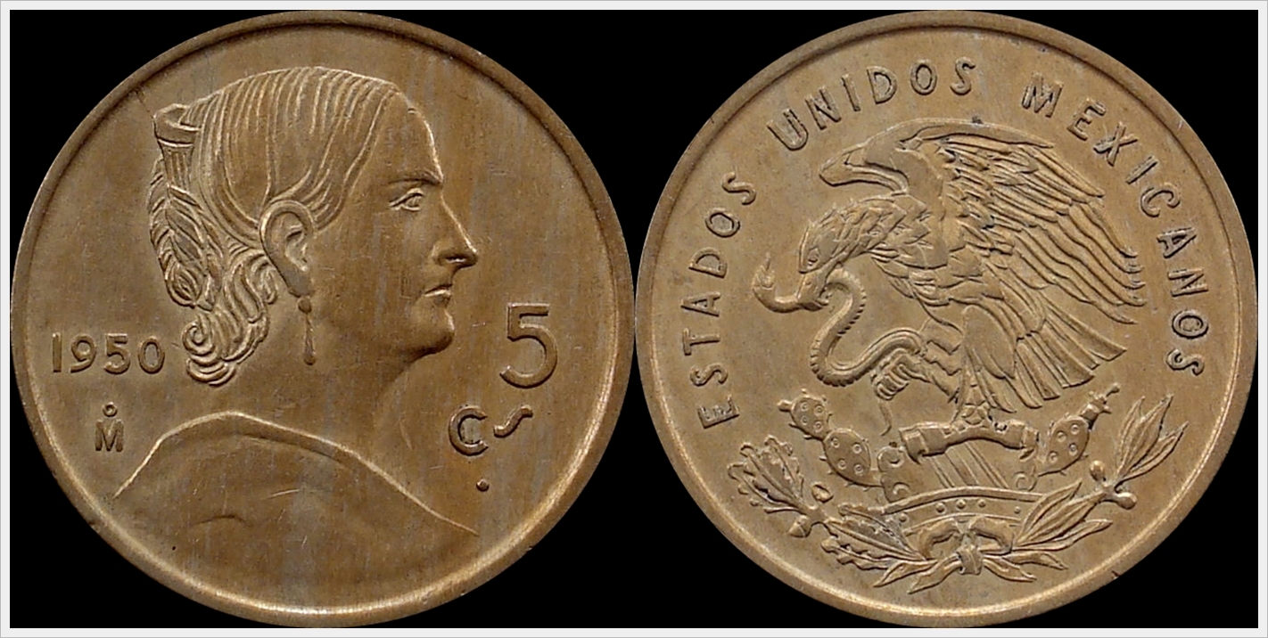 1950 estados unidos mexicanos coin
