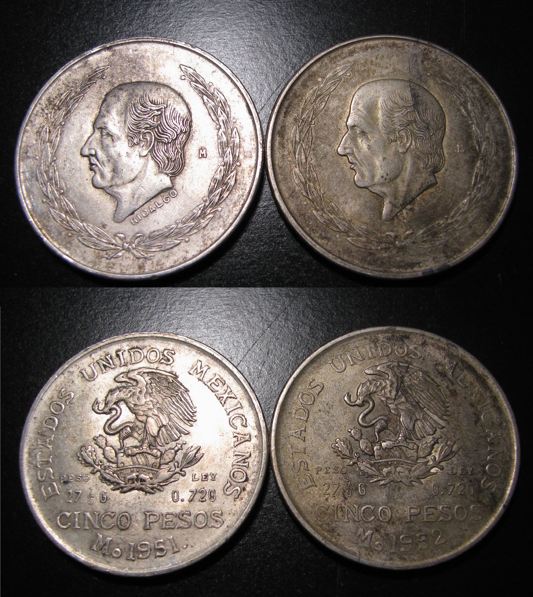 1951 and 1952 Mexico 5 Pesos.jpg