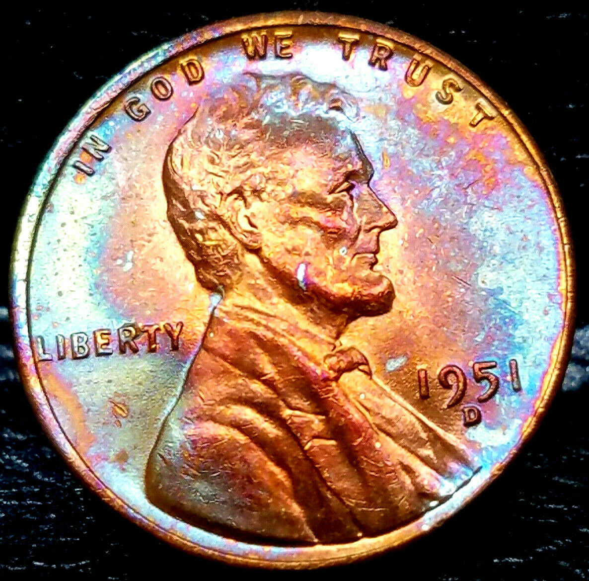 1951-D Lincoln  Cent Toned  Very Choice++ Gem++   $2.76 + 000  283946159400  bdoubrava12012 (1).jpg