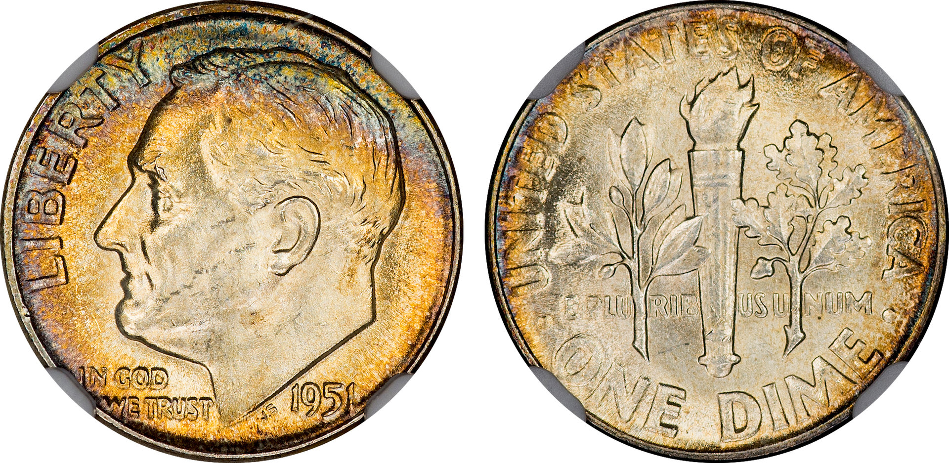 1951 Roosevelt Dime NGC MS64.jpg
