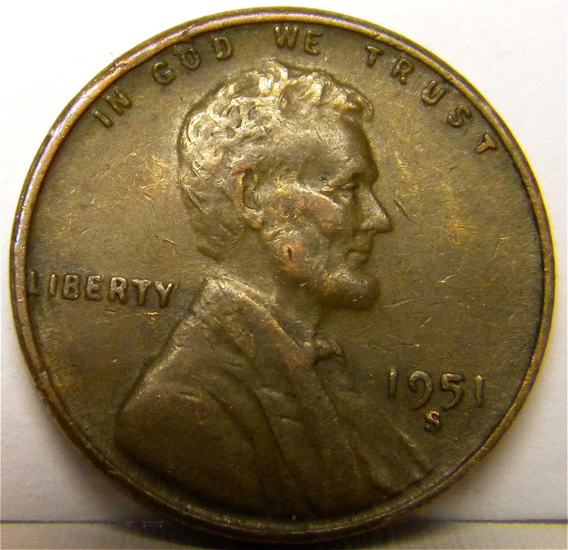1951 S Lincoln Wheat Penny-Rim Error Question | Coin Talk