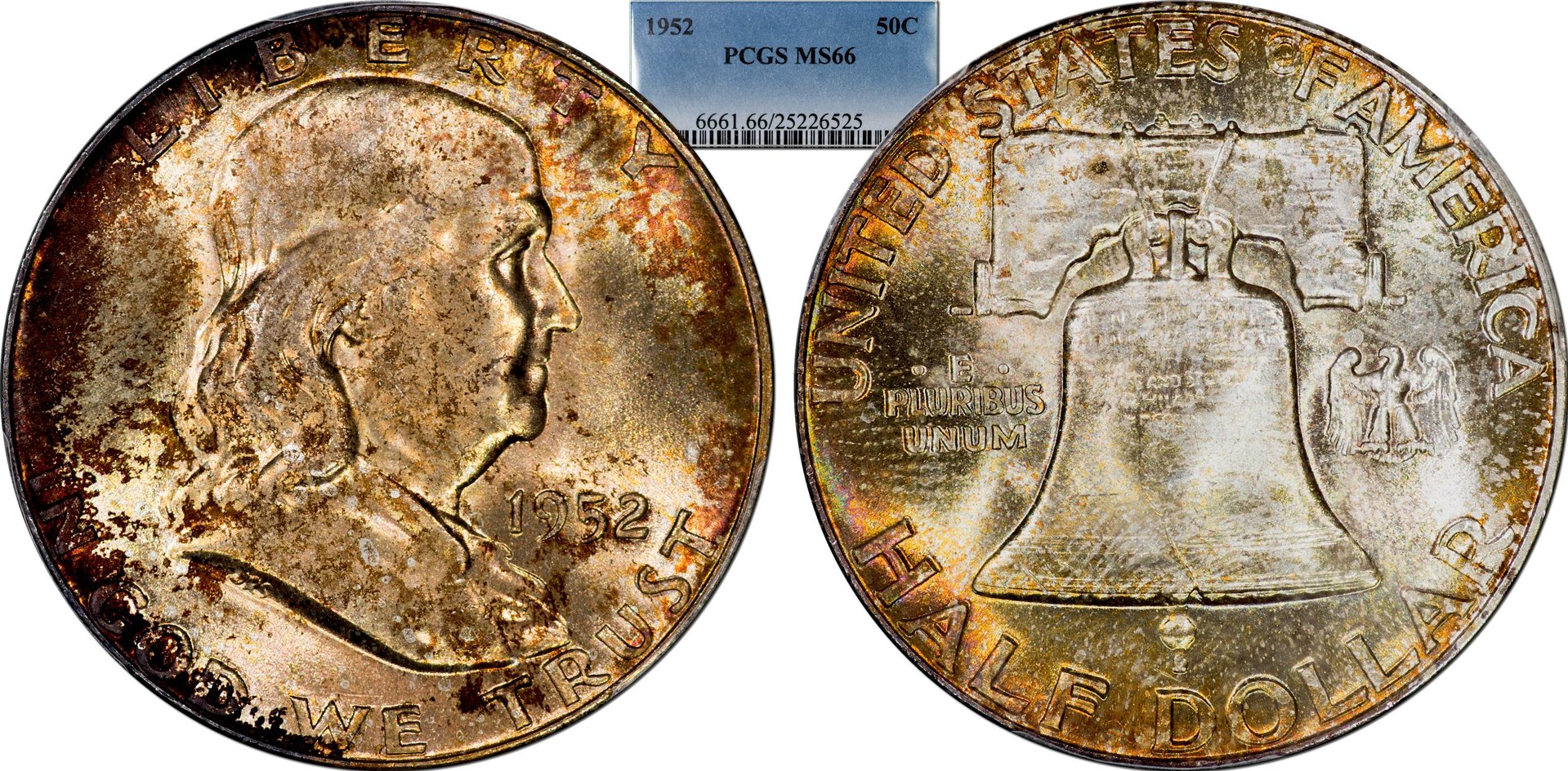 1952 Franklin Half PCGS MS66.jpg