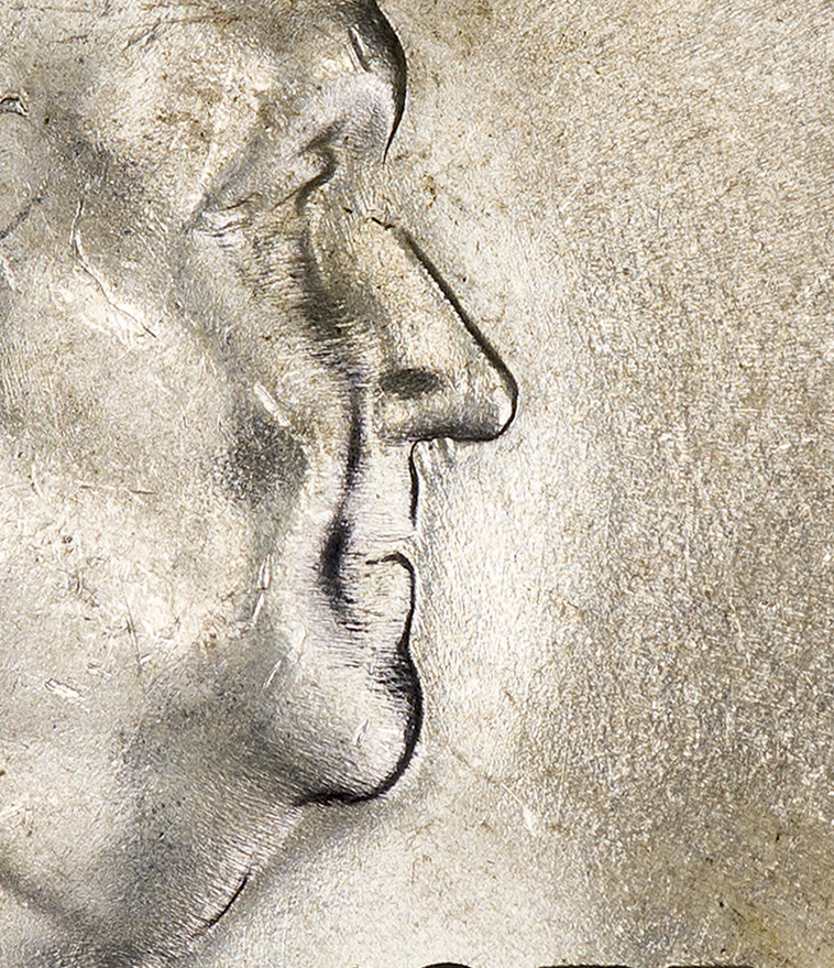 1953 D Franklin Half 2 Bugs Bunny - Nose.jpg