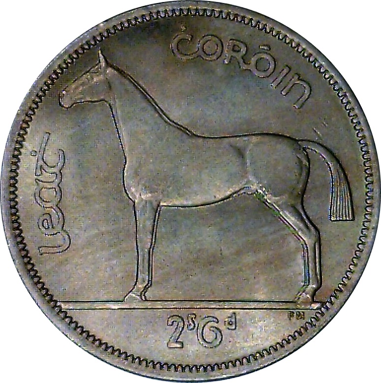 1955 Irish half Crown Rev-crop.jpg