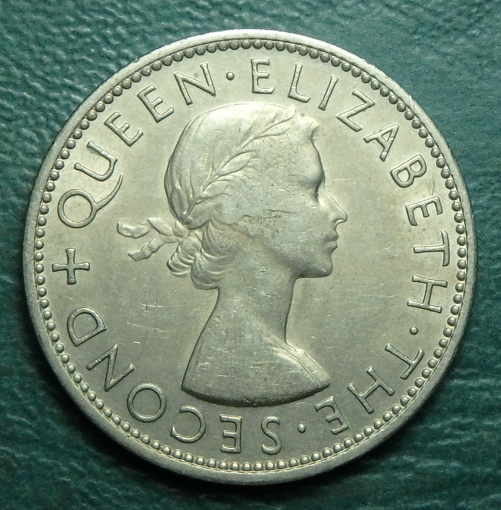 1955 Rhodesia and Nyasaland 2 shilling obv.JPG
