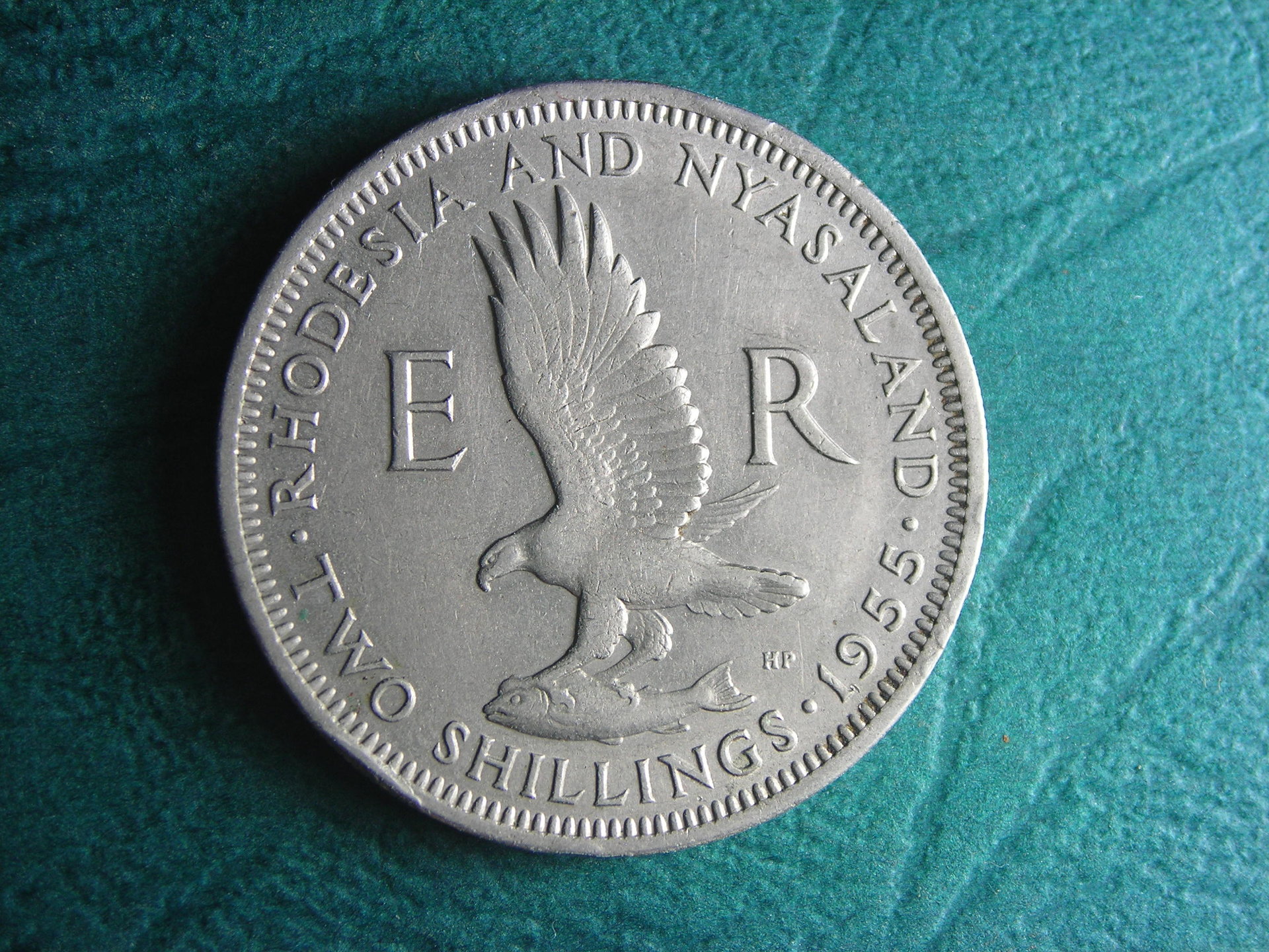 1955 Rhodesia and Nyasaland 2 shilling rev.JPG