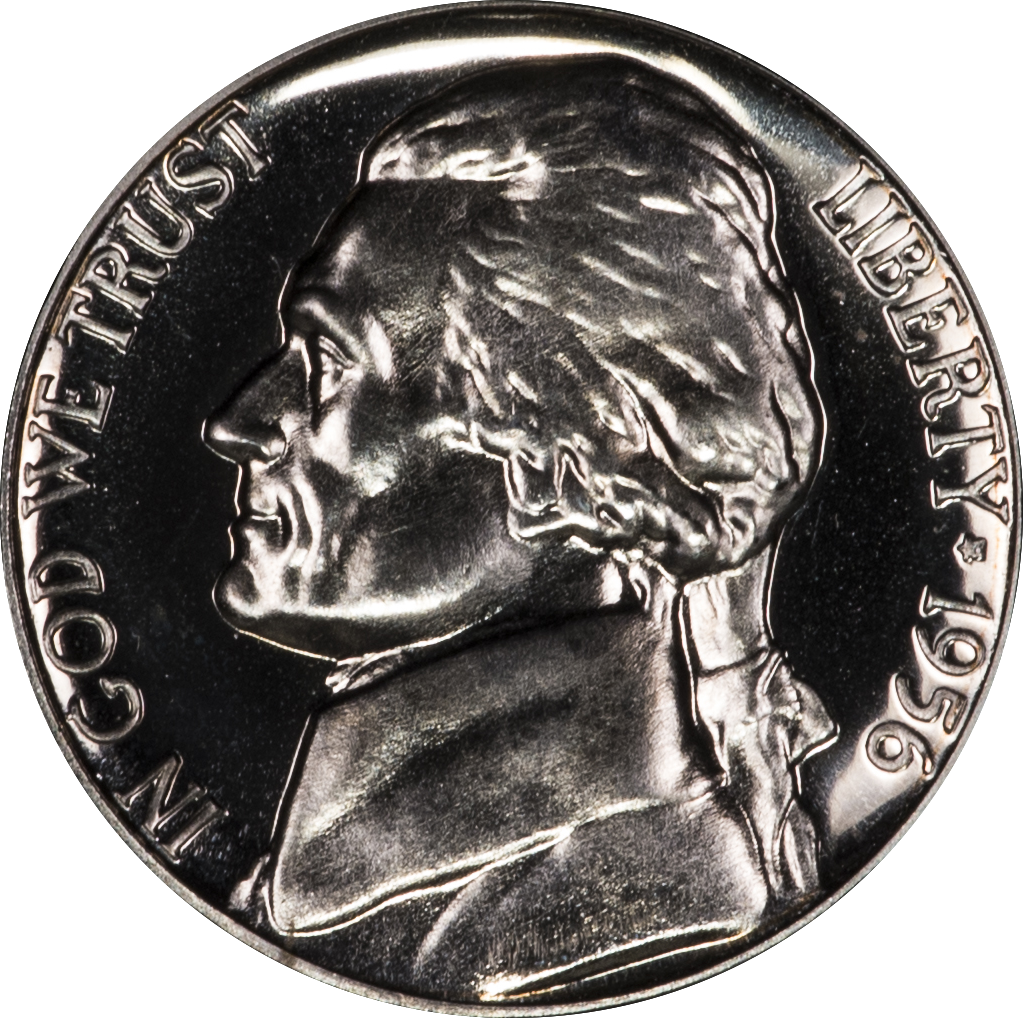 1956 Proof Jefferson Nickel DDO - Obverse.png