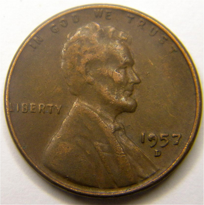 1957 D Lincoln Wheat Penny -Die Chip Question?? | Coin Talk