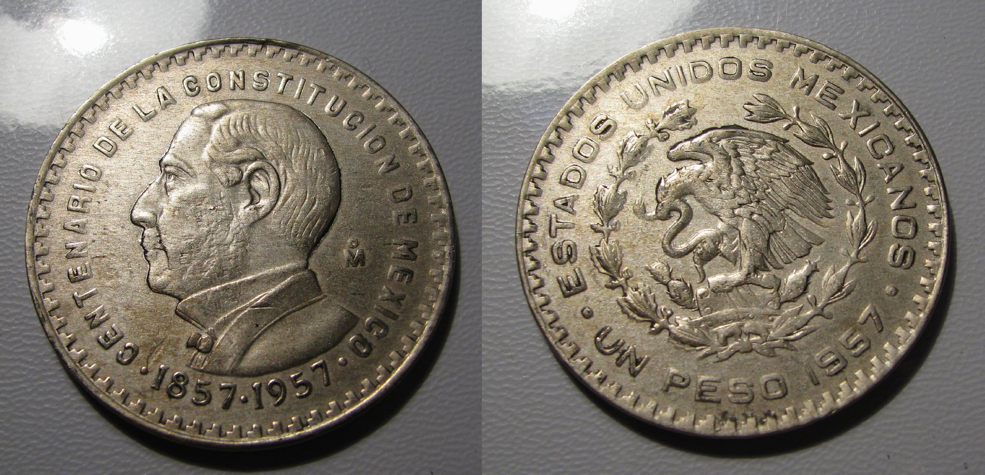 1957 Mexico 100th Anniversary Consitution Peso.jpg