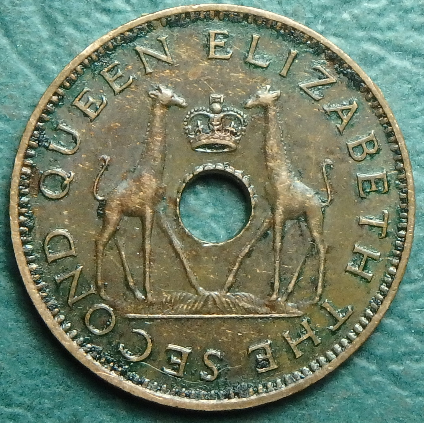 1957 Rhodesia and Nyasaland 1-2 p obv.JPG