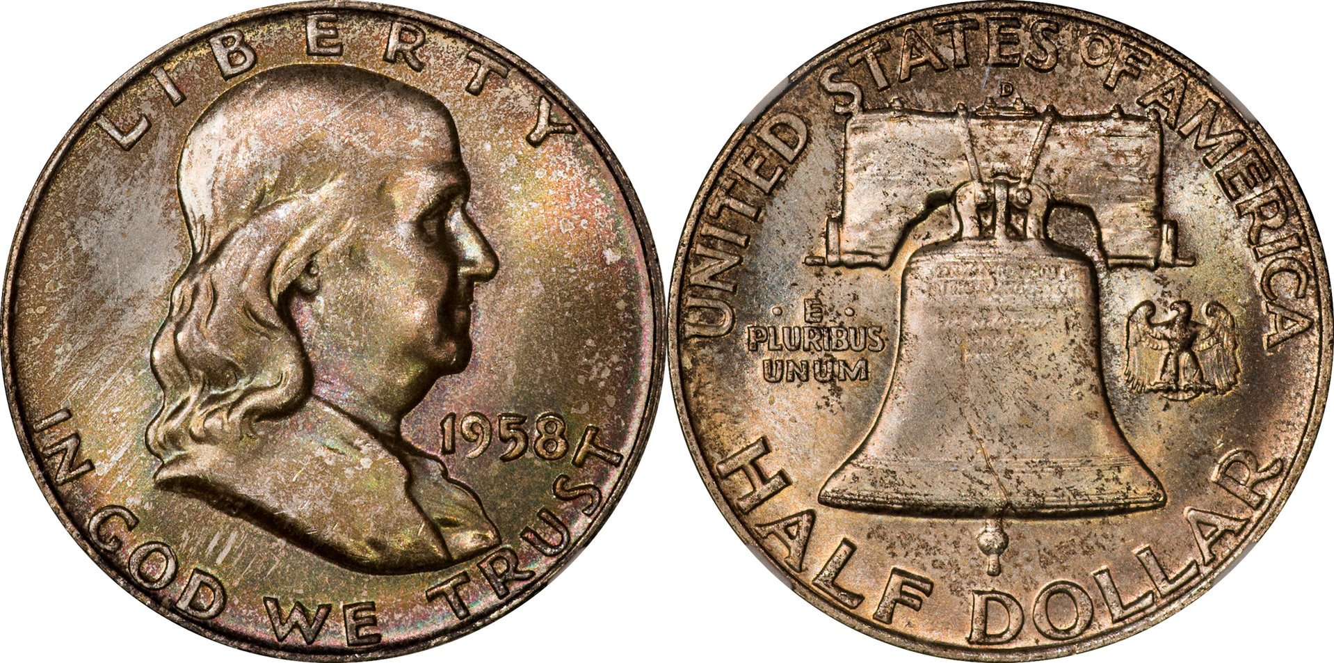 1958 D Franklin Half NGC MS66FBL.jpg