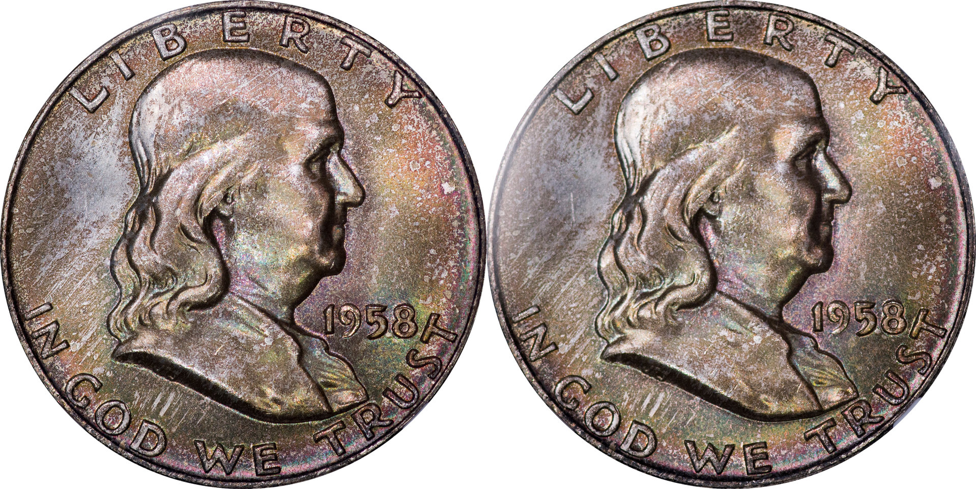 1958 D Franklin Half NGC MS66FBL - Obverses.jpg