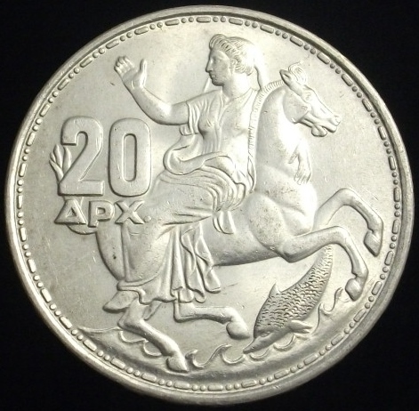 1960 Greece 20 Drachmai.JPG
