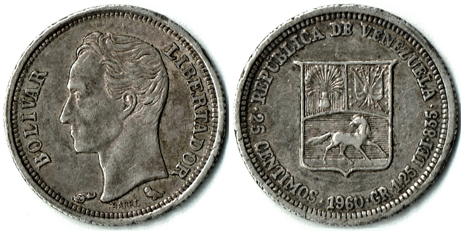 1960 Venezuela 25 Cents Combined.jpg