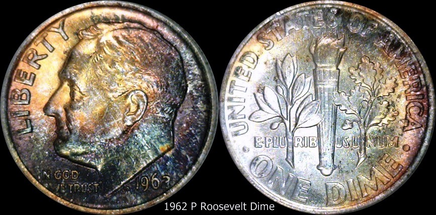 1962 Roosevelt Dime Toned set.jpg