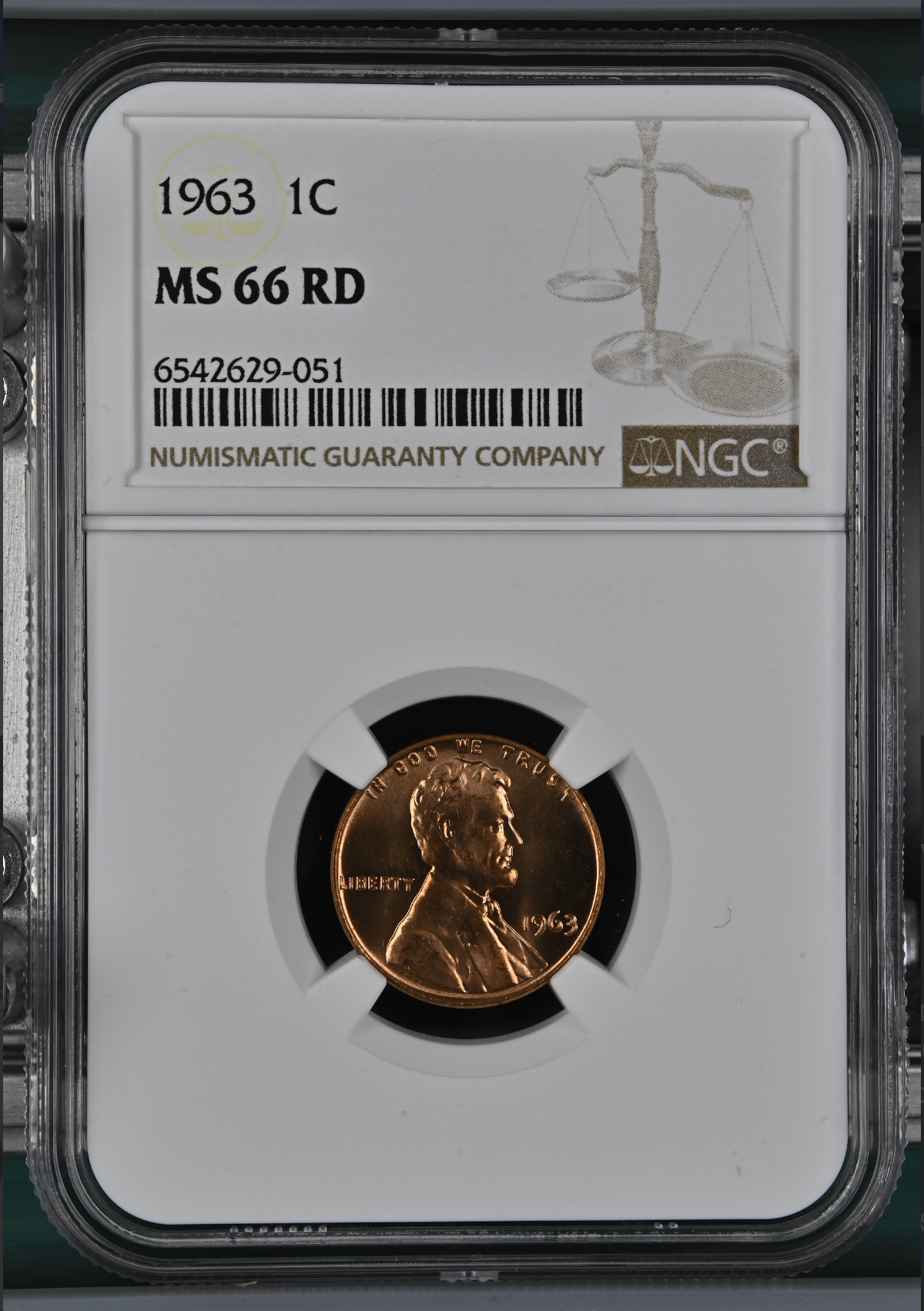 1963P 1C MS66 RD NGC 6542629-051 Slab Obverse.png