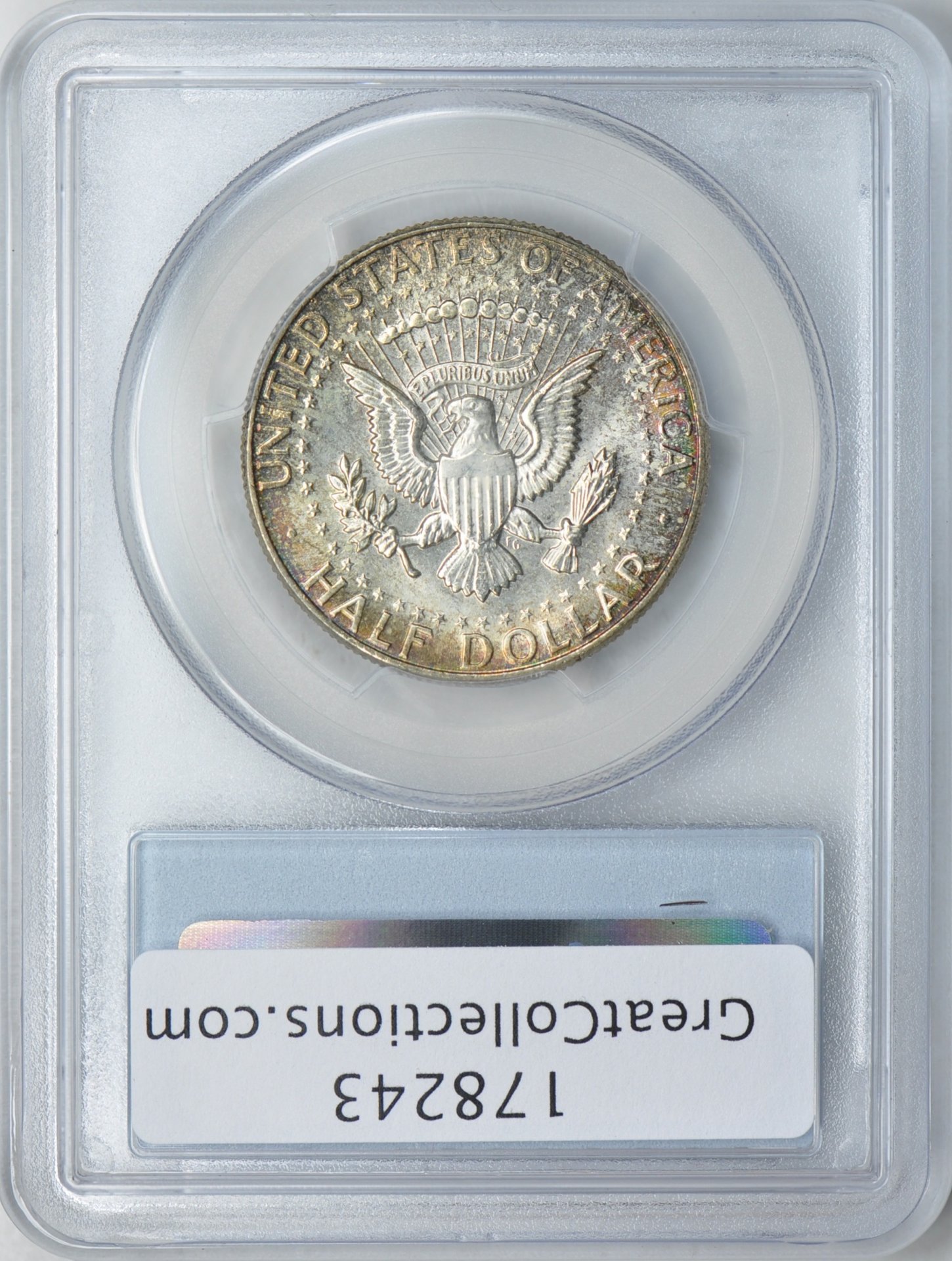 1964 50C HALF DOLLAR - KENNEDY, SILVER PCGS MS65 26308358 Rev Slab GC.jpg