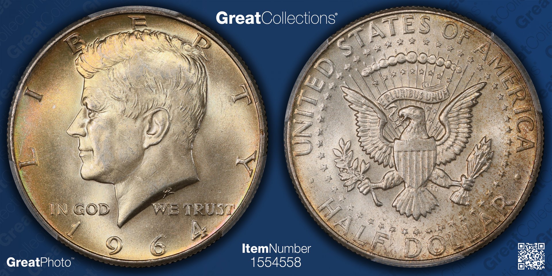 1964 50C HALF DOLLARS - KENNEDY PCGS MS65 41676833 GC Great Photo.jpg