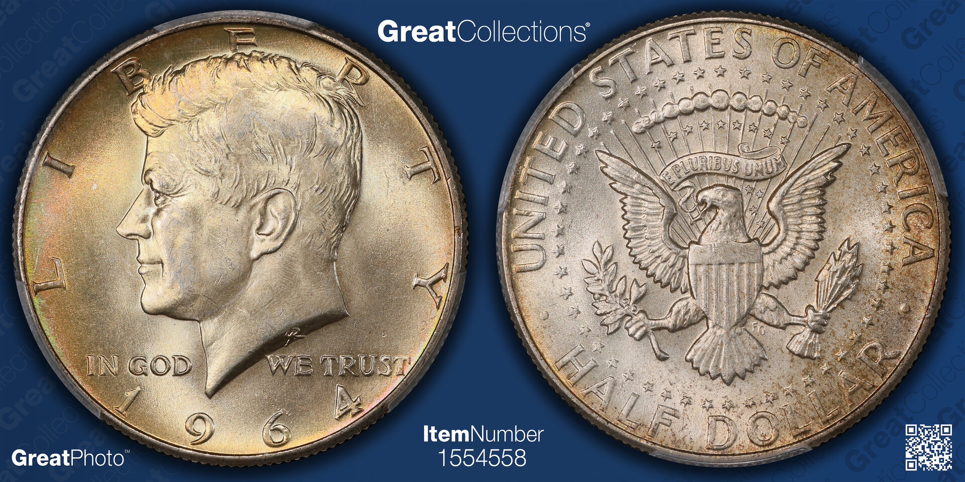 1964 50C HALF DOLLARS - KENNEDY PCGS MS65 41676833 GC Great Photo.jpg