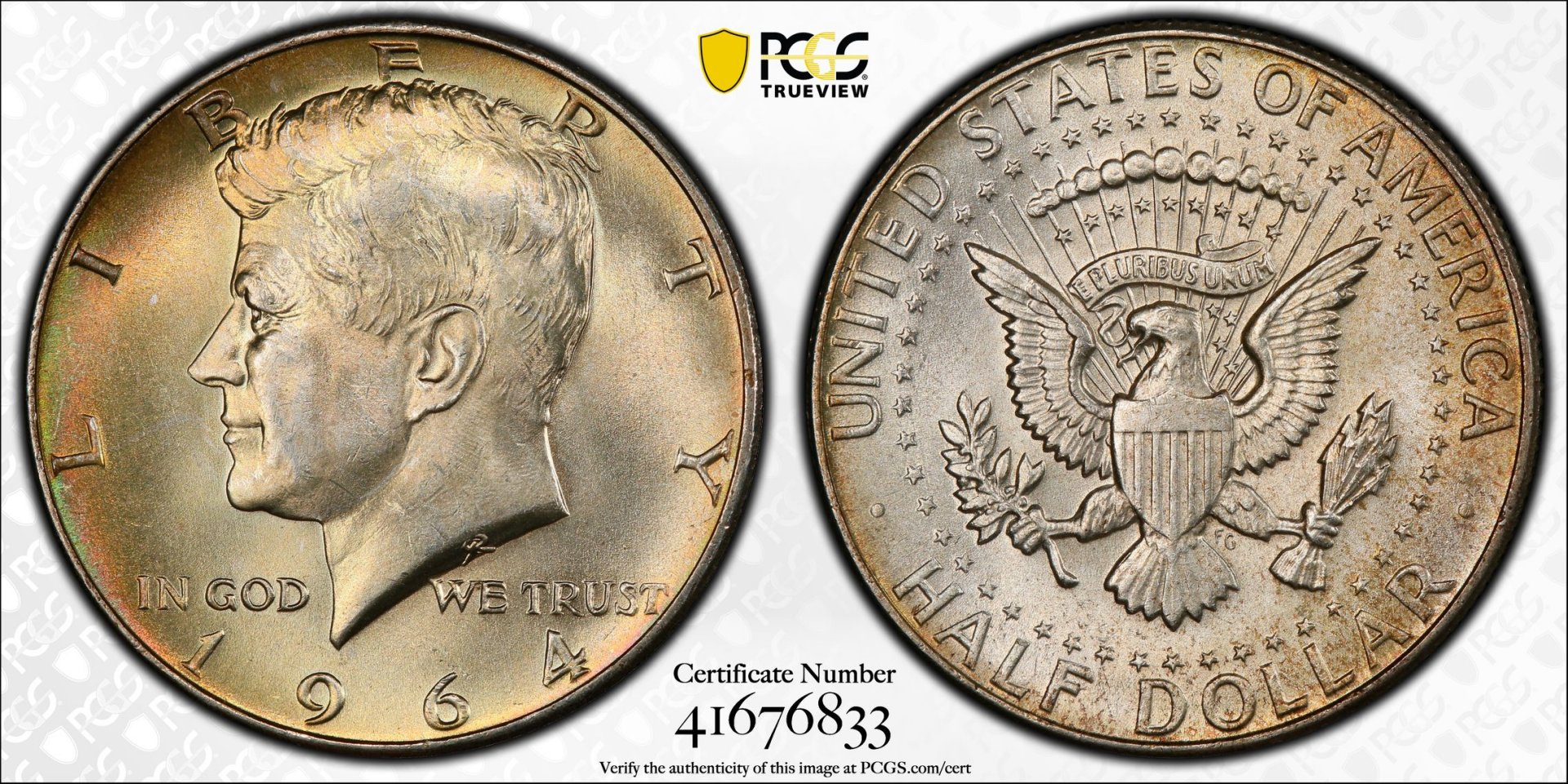 1964 50C HALF DOLLARS - KENNEDY PCGS MS65 41676833 TrueView.jpg