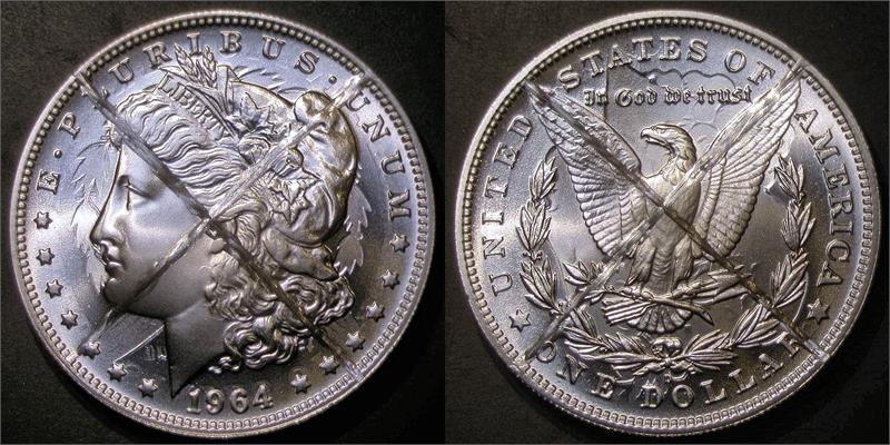 1964-D Morgan Silver X Cancelled Dies, High-Grade Finish, Die Pair 1 Clashed, Brilliant Satin.jpg