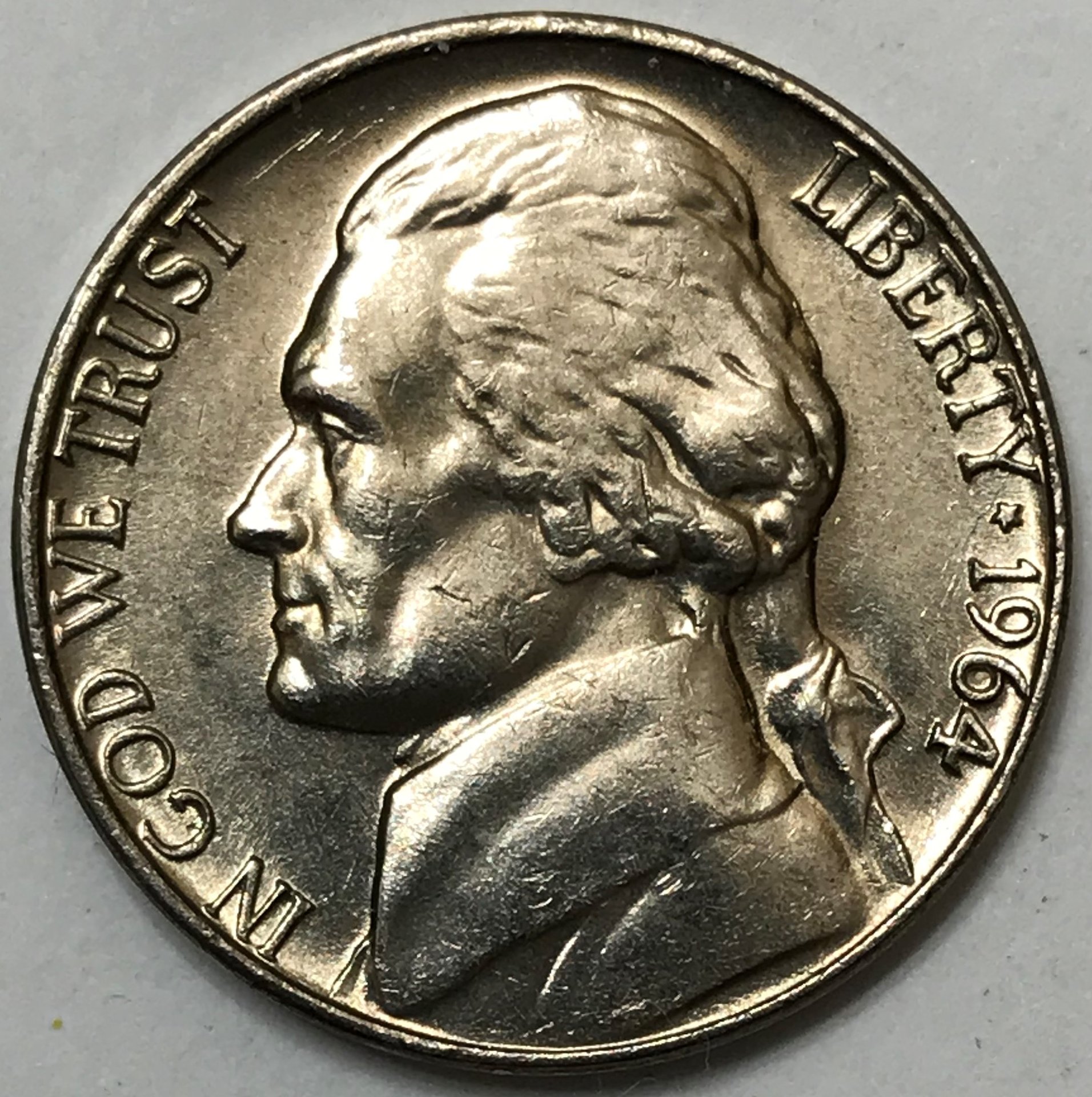 1964 Jefferson Nickel - Obv pocket change.JPG