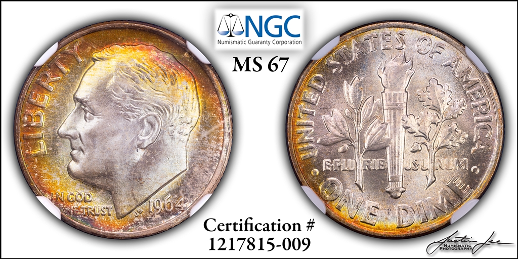 1964 Roosevelt Dime NGC MS 67 Medium.jpg