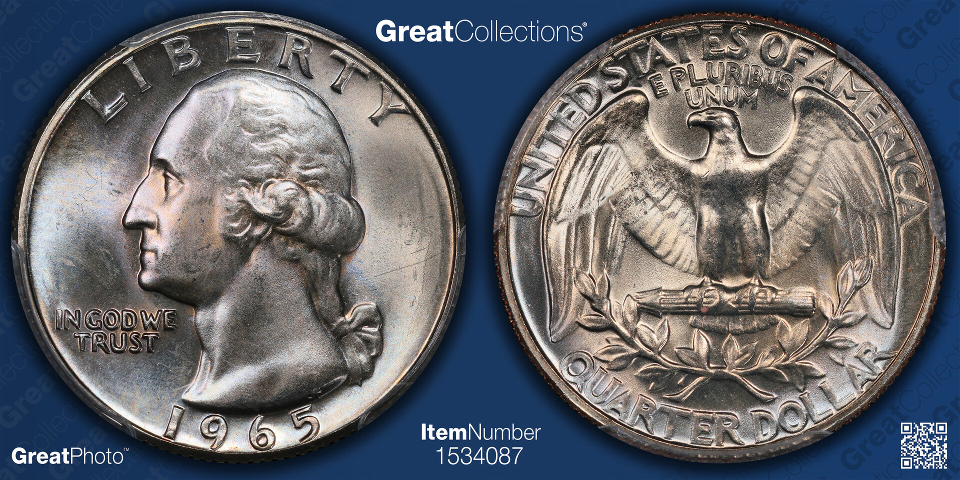 1965 25C QUARTER DOLLARS - WASHINGTON CLAD PCGS MS66 30935637 GC Great Photo.jpg