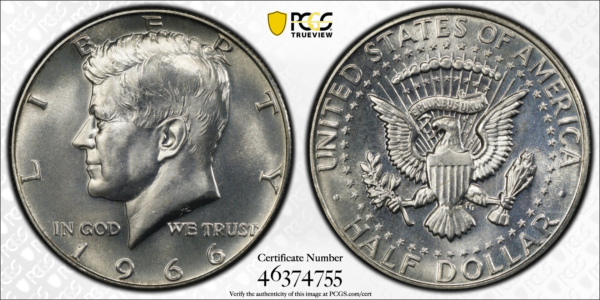 1966 50C HALF DOLLAR - KENNEDY, TYPE 2, SMS DDO PCGS SP68 46374755 TrueView MAX.jpg