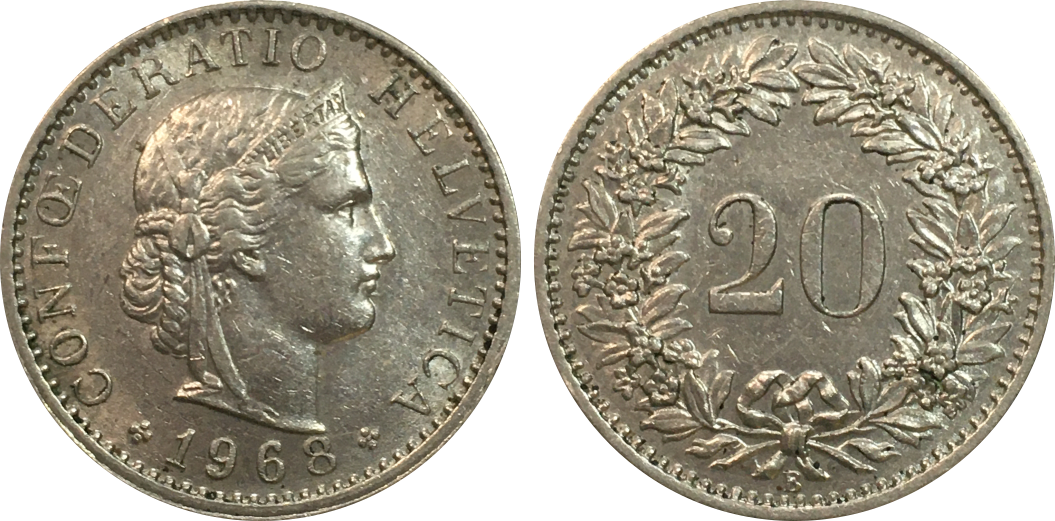 1968-B Switzerland 20 rappen.png