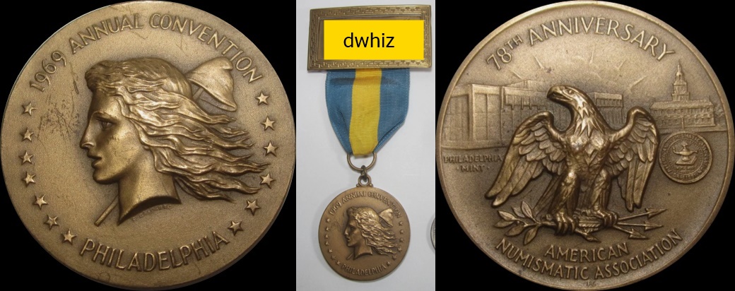 1969 ANA American Numismatic Association Convention Badge Medal Philadelphia PA C1.jpg