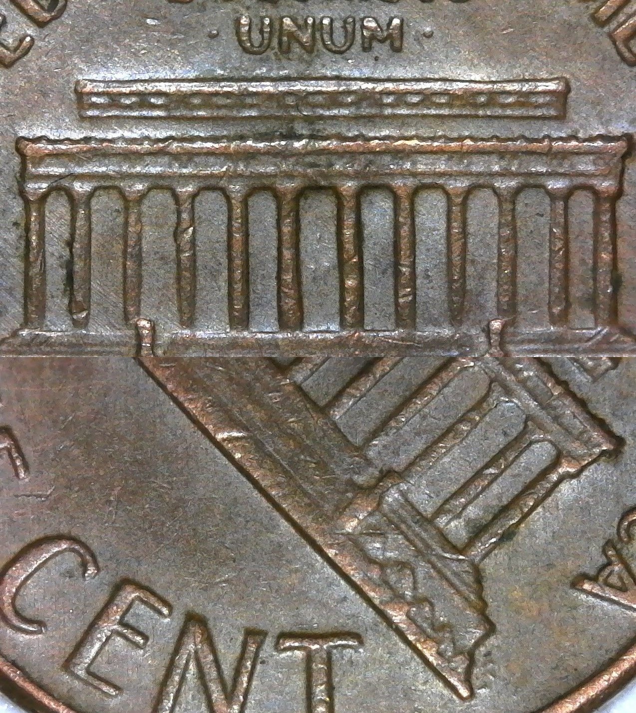 1969 D Lincoln Memorial Cent Error Abraded Die  $5.00 + $1.50  273830502290  treasureisland69 a.jpg