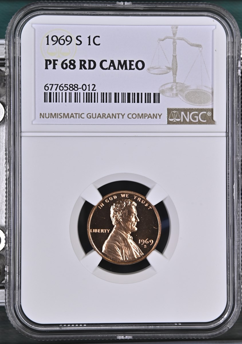1969S 1C PF 68 Cameo NGC 6776588-012 Slab Obverse.jpg