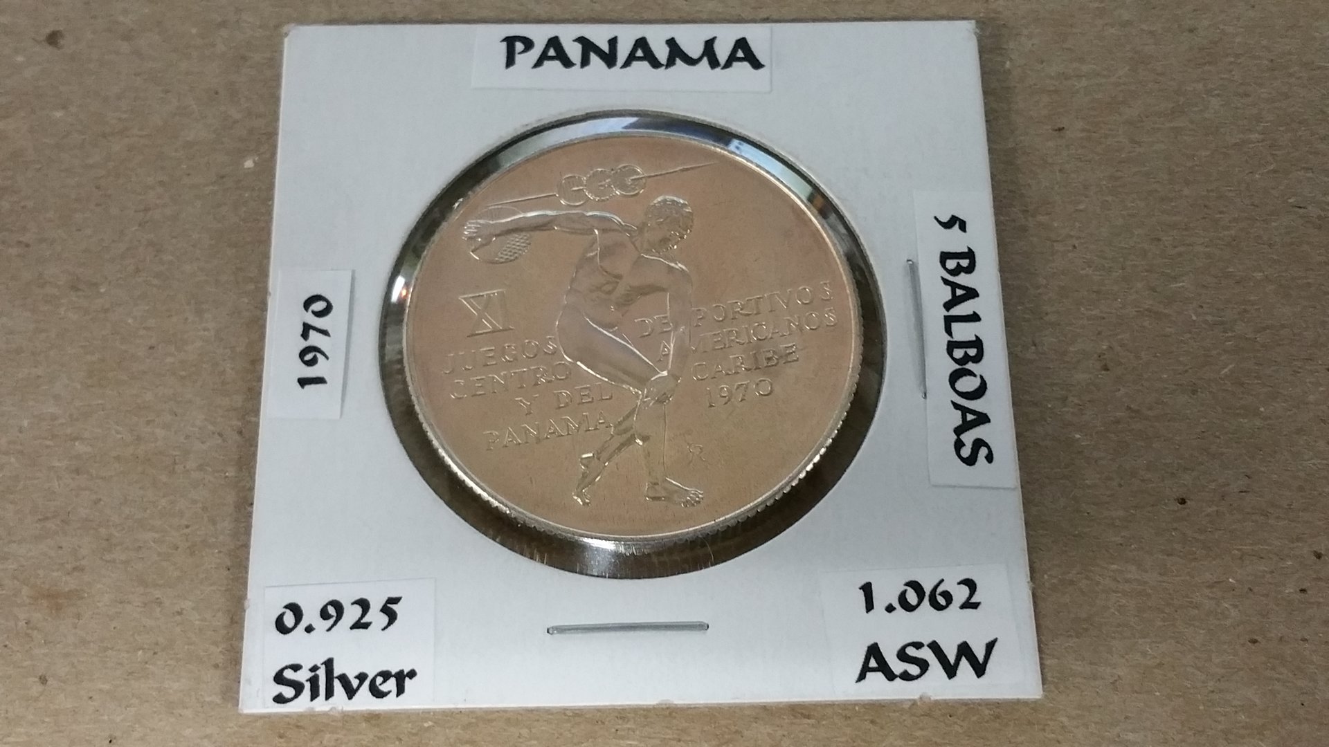 1970 Panama 5 Balboas oberse.jpg