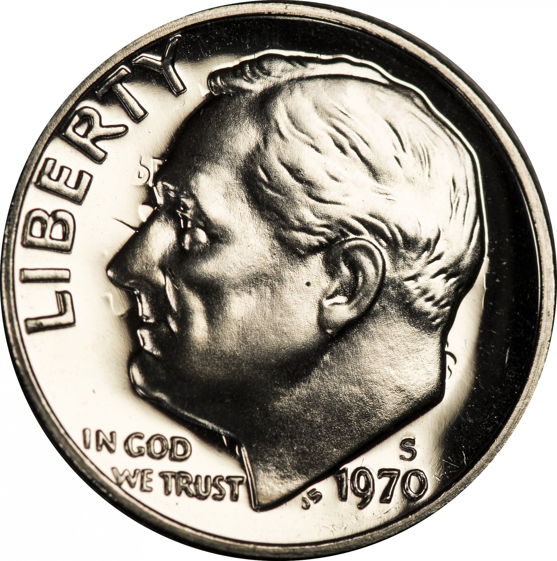 1970 S Proof Roosevelt Dime - Clashed Die - Obverse Clash.jpg