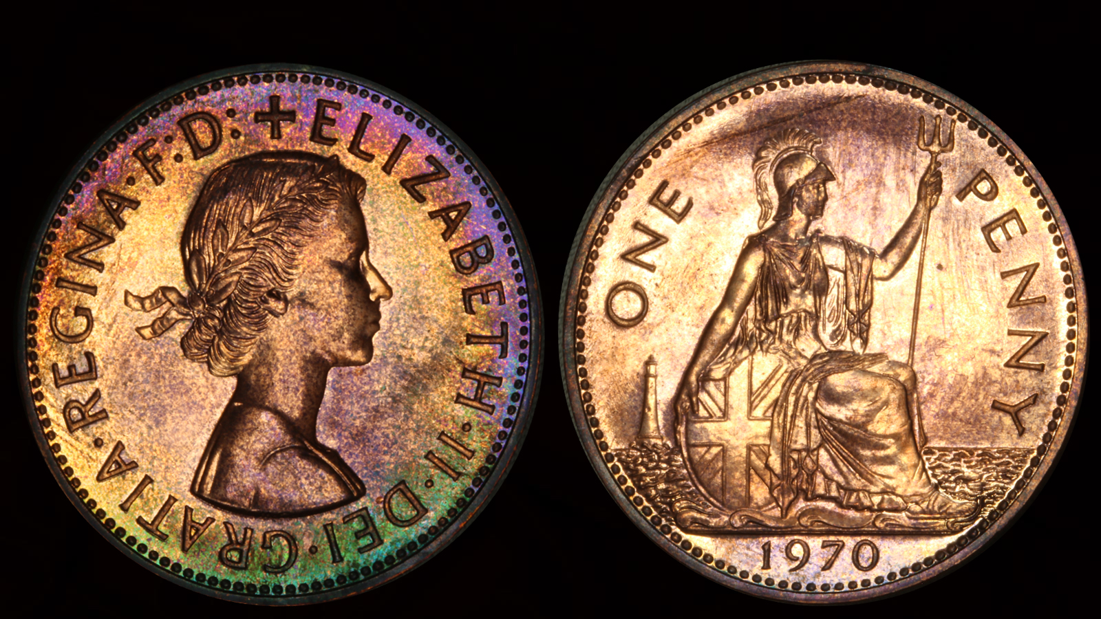 1970 UK One Penny Proof Toned.jpg