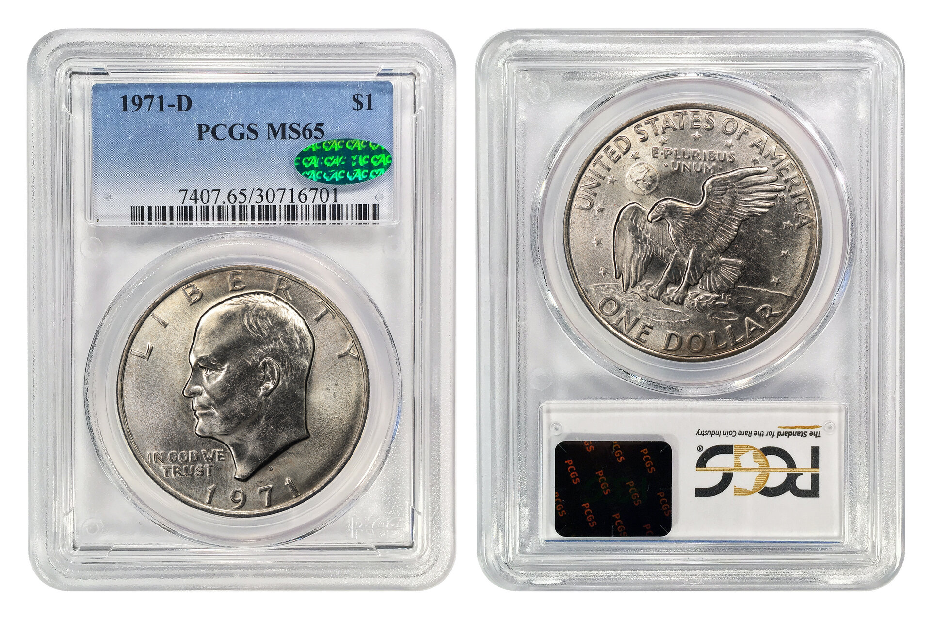 1971-D Eisenhower PCGS MS65 CAC PP 30716701 slab.jpg