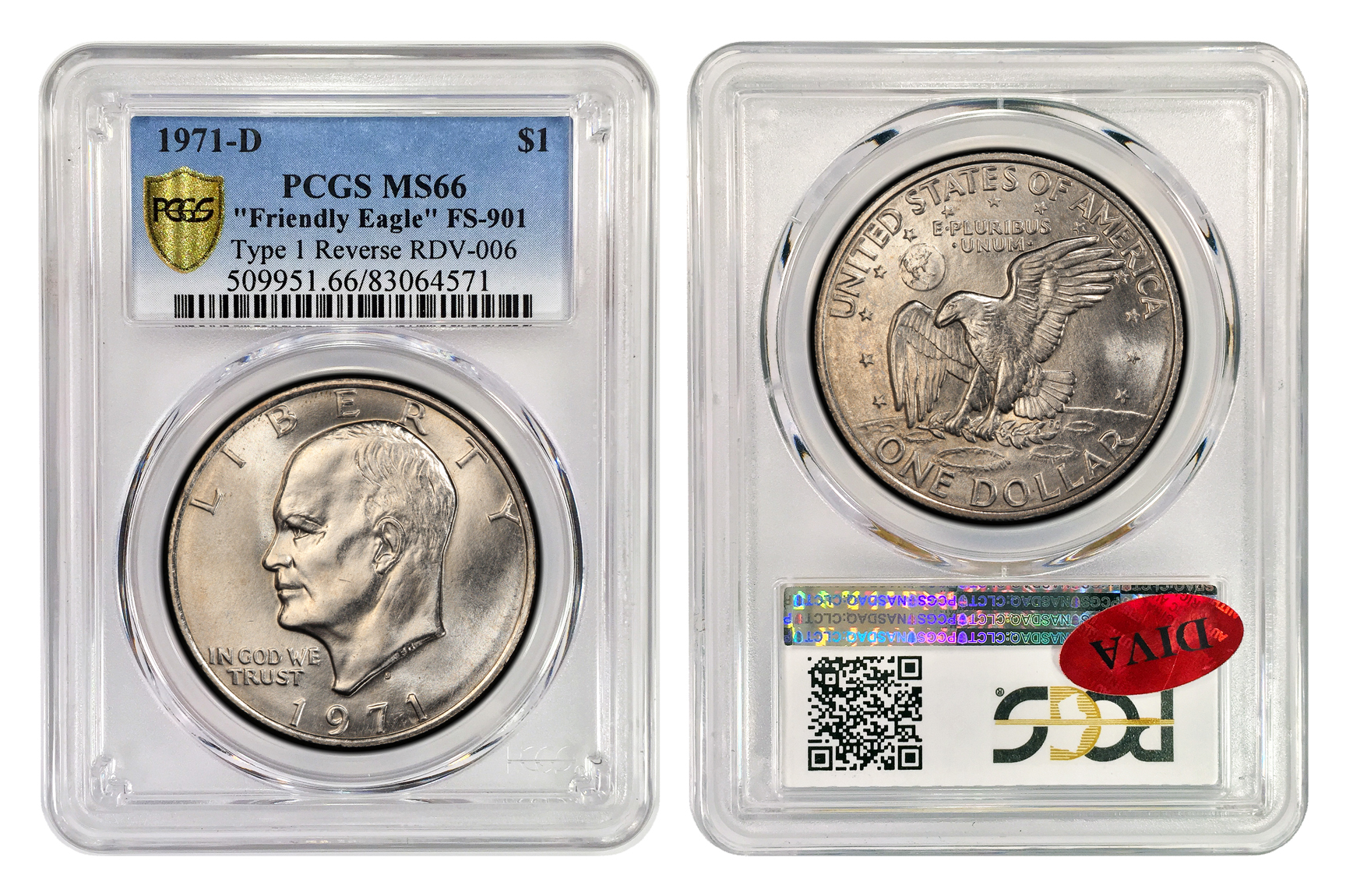 1971-D FEV VEDS Eisenhower PCGS MS66 slab.jpg