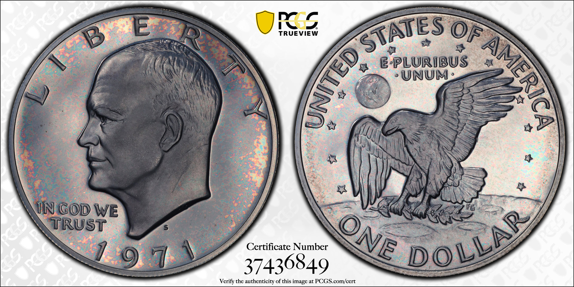 1971-S Eisenhower PCGS PR67 TrueView.jpg