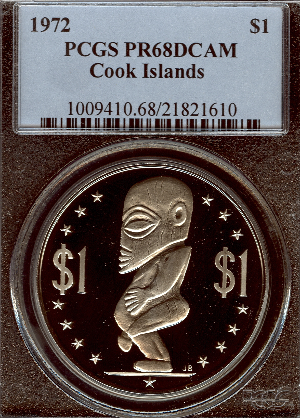 1972 21821610 Cook Islands PCGS PR68DCAM Slab Obv.jpg