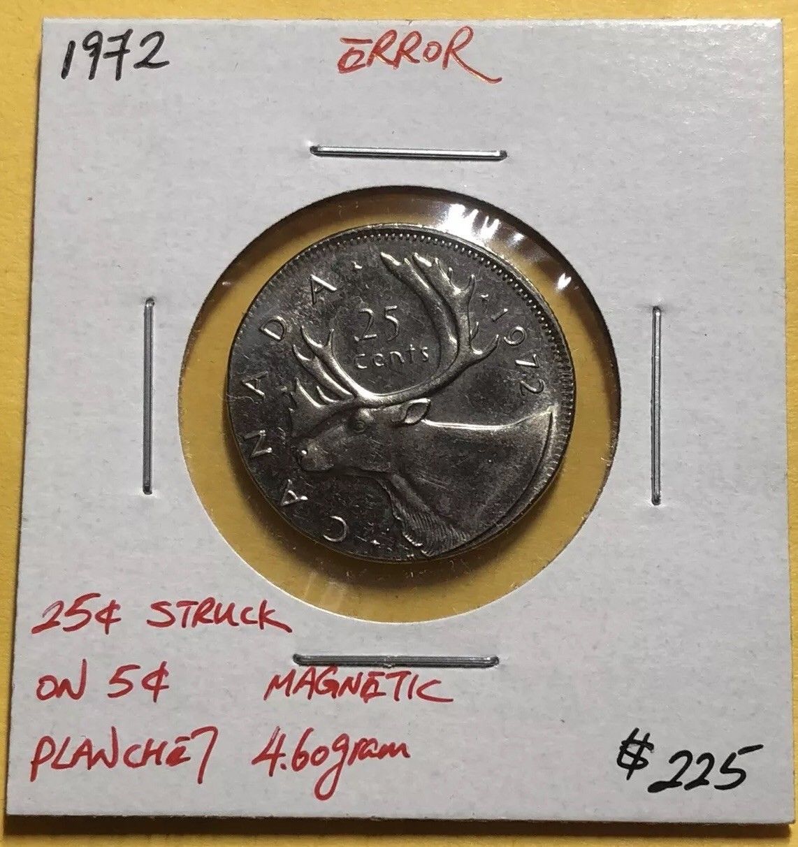 Canada 1972 25 Cent Struck On 5 Cent Planchet | Coin Talk