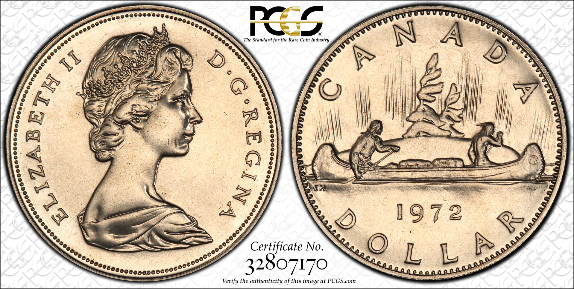 1972 Canada Dollar (Voyageur) PCGS PL67 TrueView2.jpg
