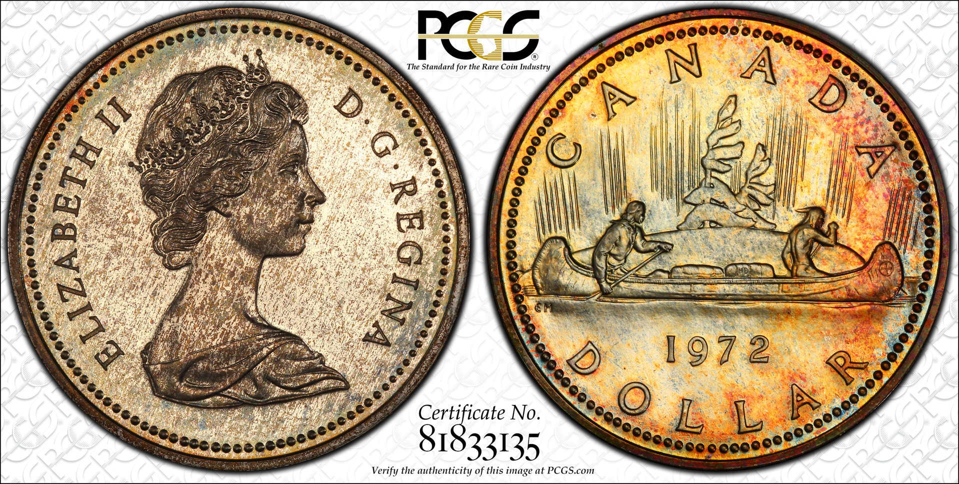 1972 Canada Silver Dollar (Voyageur) PCGS SP66 TrueView.jpg