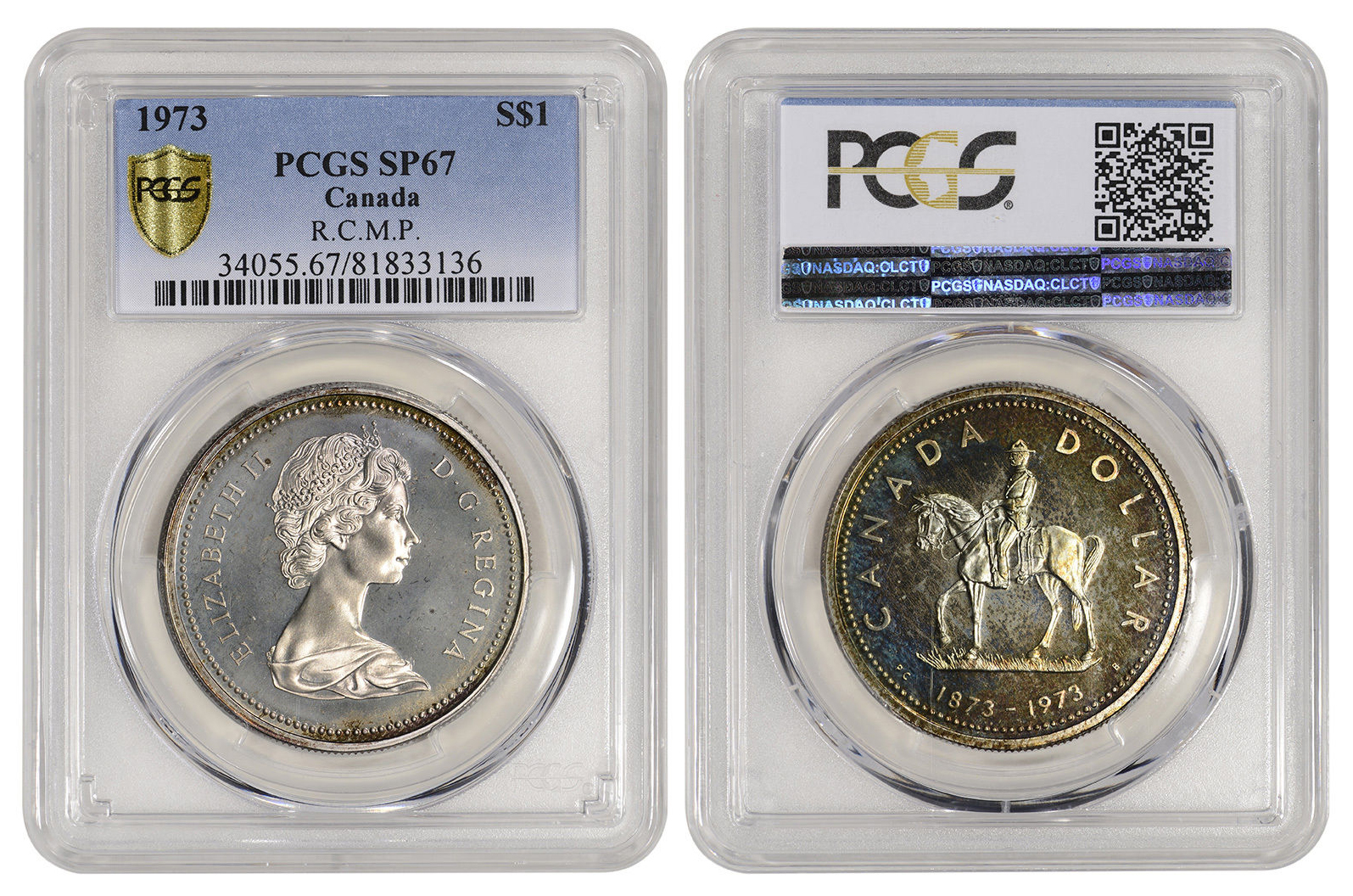 1973 Canada Silver Dollar (RCMP) PCGS SP67 slab.jpg