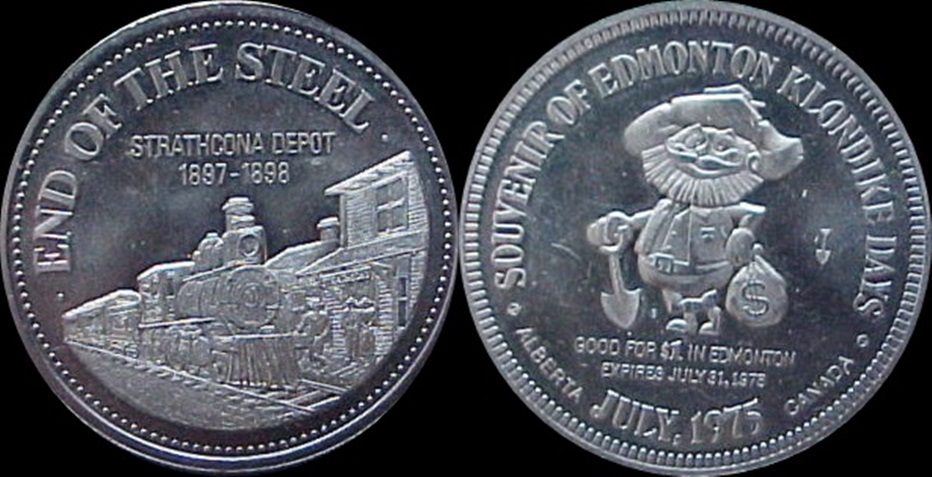 1975 Edmonton Klondike Day Vintage Locomotive Train at Depot 1897-8 Token 1a-horz.jpg