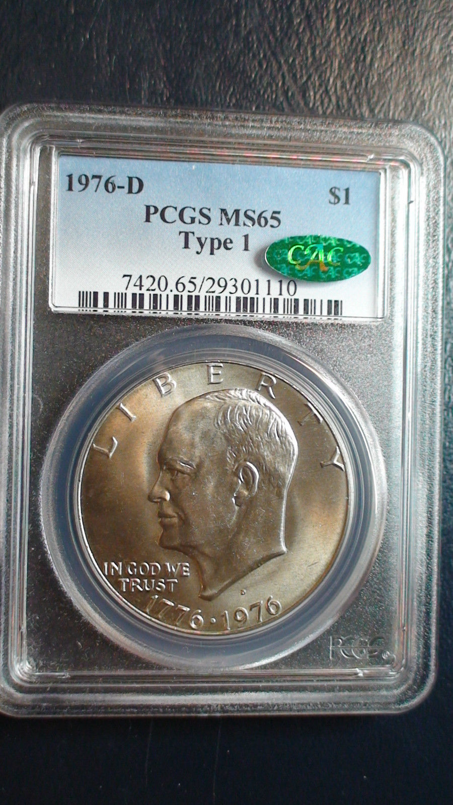 1976 D $1 PCGS 29301110 MS65 Type 1 Obv Slab Seller.jpg