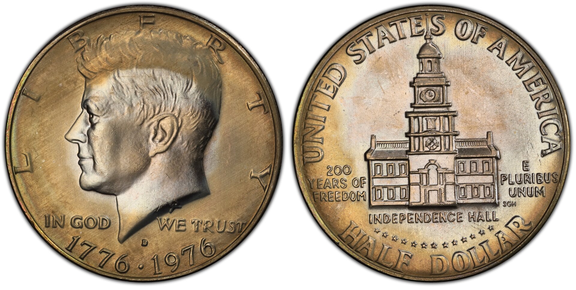 1976 D 50C HALF DOLLAR - KENNEDY BICENTENNIAL, CLAD PCGS MS66 46901396 Coinfacts.jpg